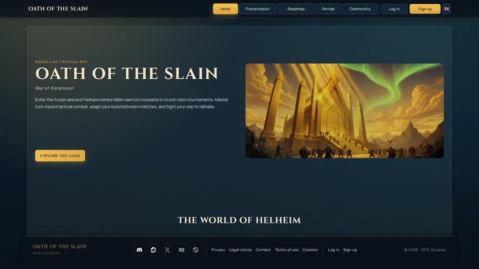 Homepage snapshot at launch