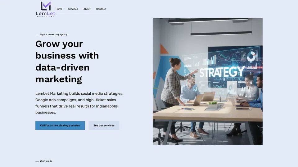 Homepage snapshot at launch