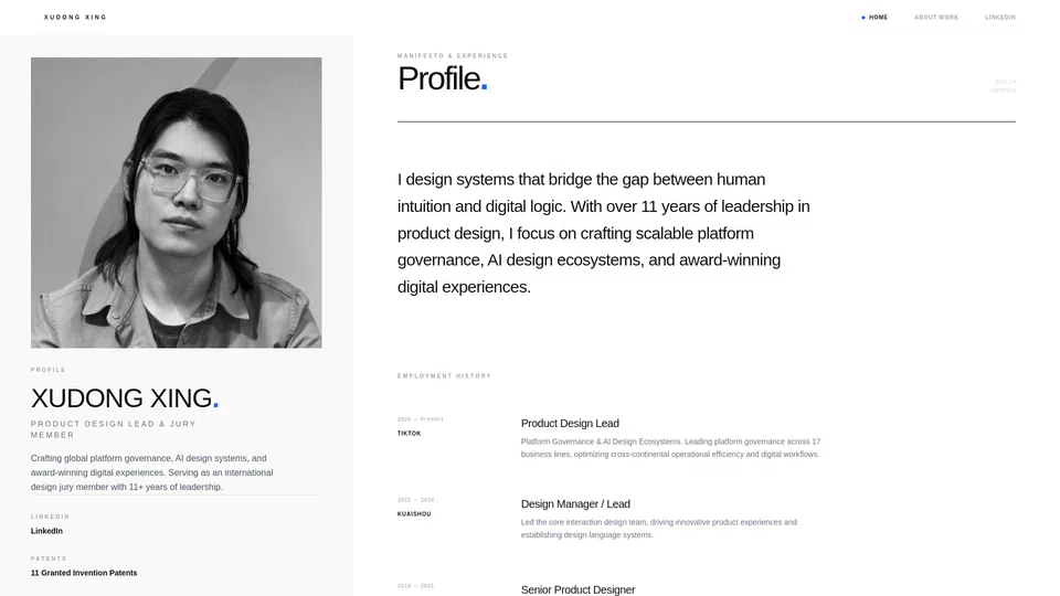 Homepage snapshot at launch