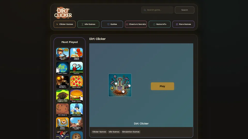 Homepage snapshot at launch