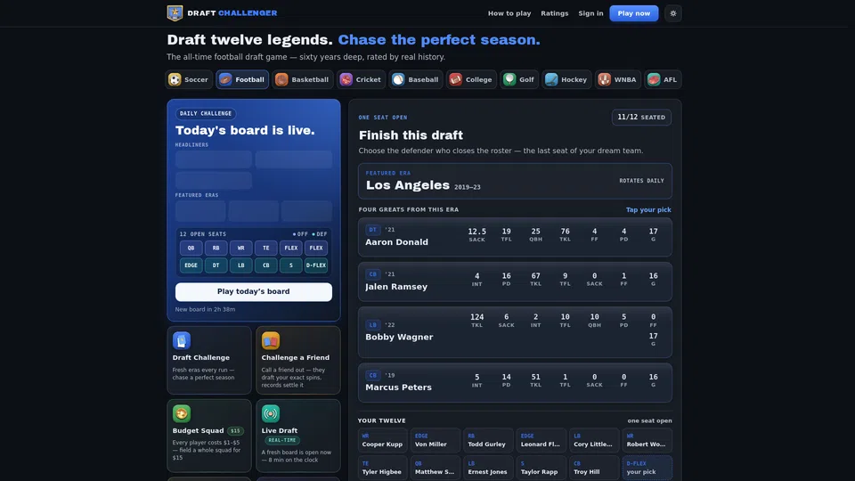 Homepage snapshot at launch