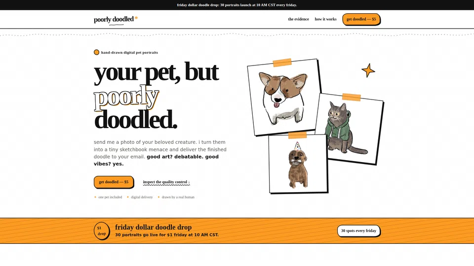 Homepage snapshot at launch
