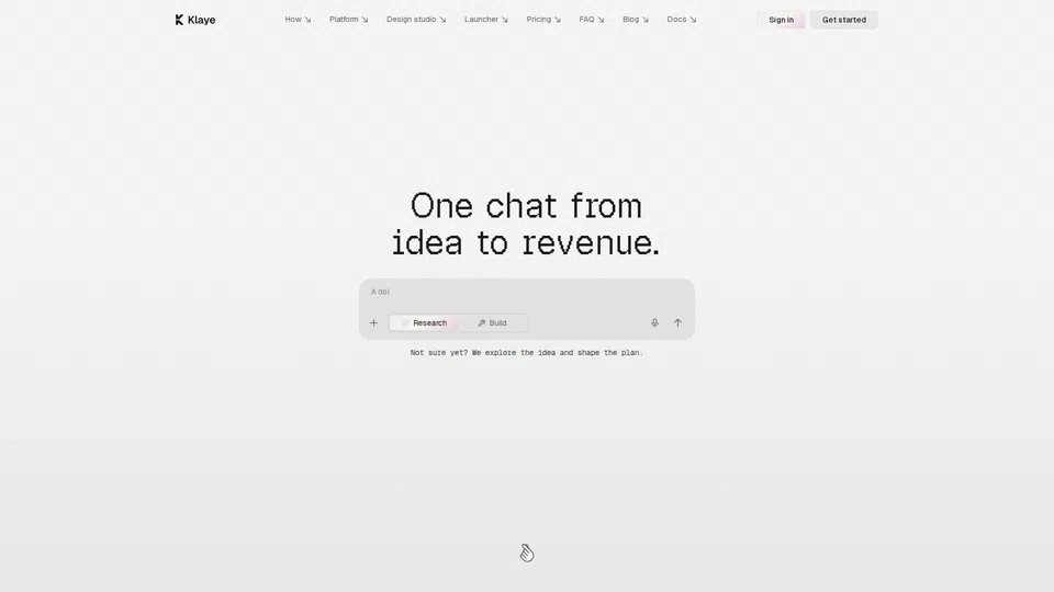 Homepage snapshot at launch