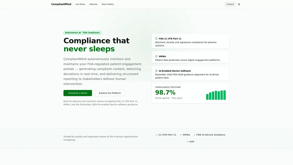 Homepage snapshot at launch