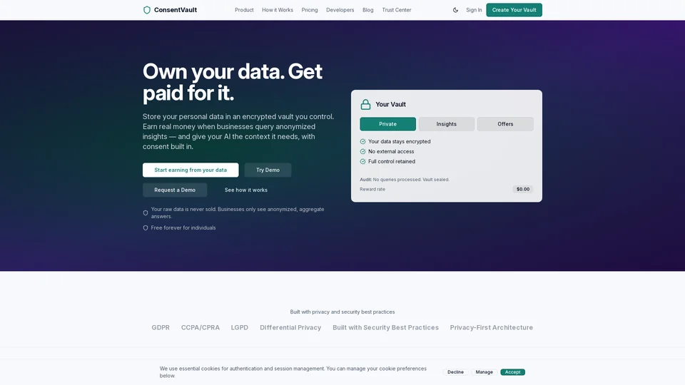 Homepage snapshot at launch