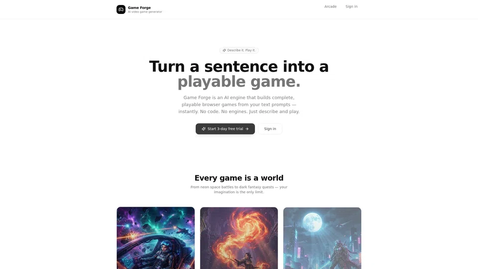 Homepage snapshot at launch