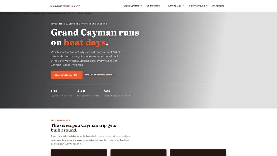 Homepage snapshot at launch