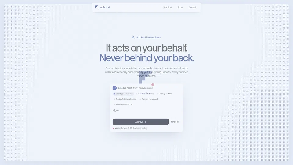 Homepage snapshot at launch