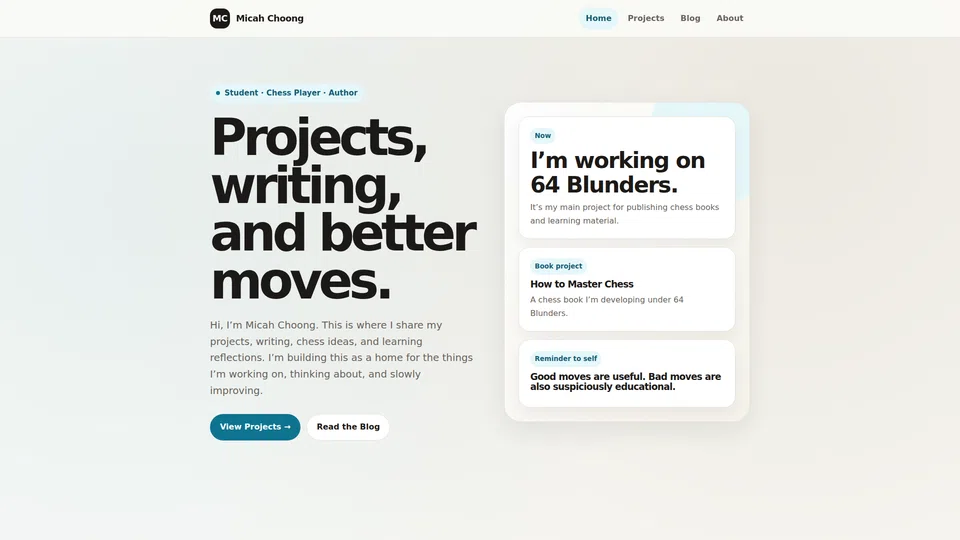 Homepage snapshot at launch