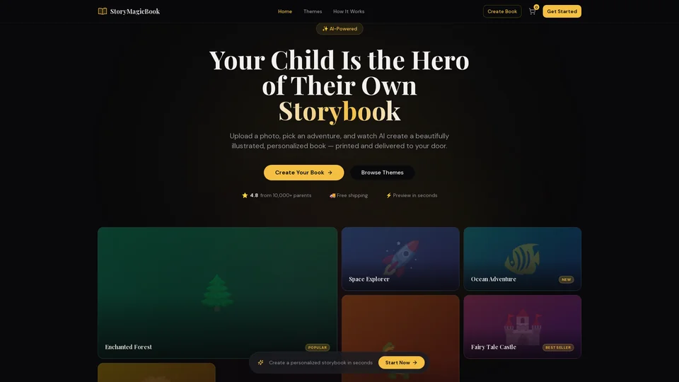 Homepage snapshot at launch