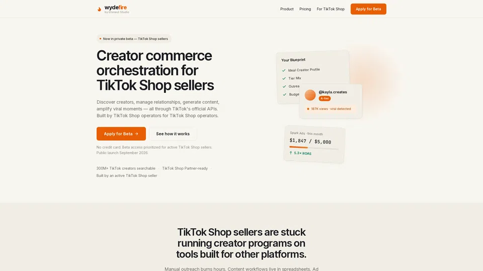 Homepage snapshot at launch