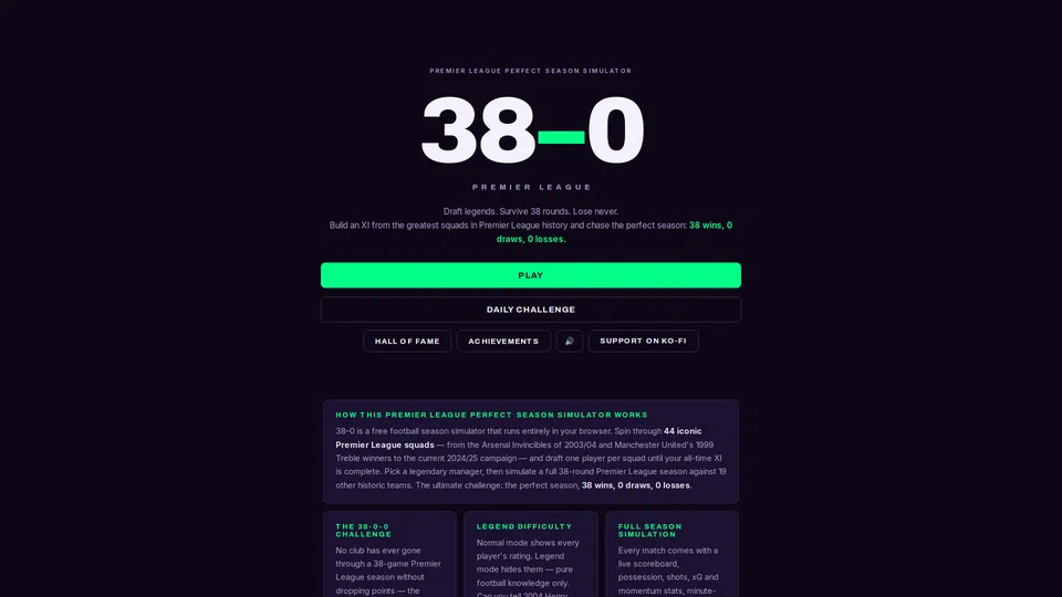 Homepage snapshot at launch