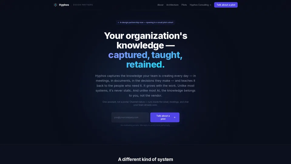 Homepage snapshot at launch
