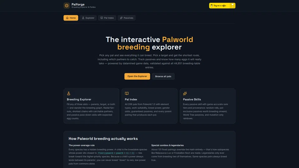 Homepage snapshot at launch