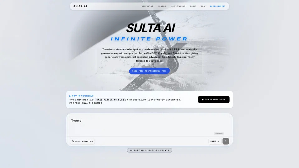 Homepage snapshot at launch