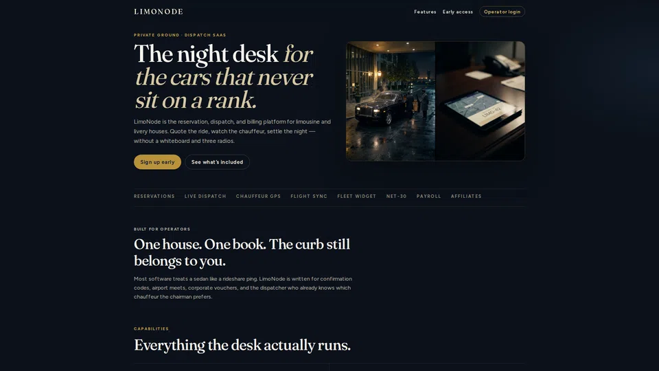 Homepage snapshot at launch