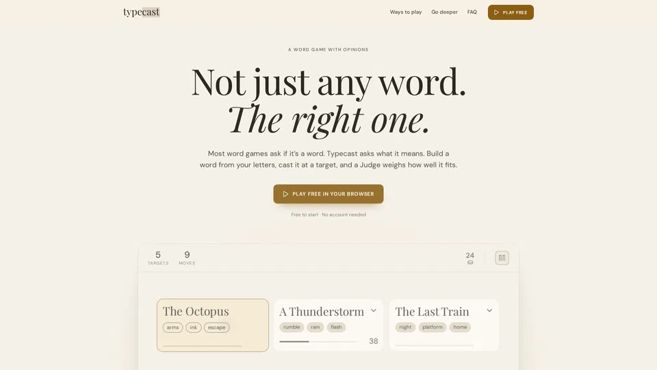 Homepage snapshot at launch