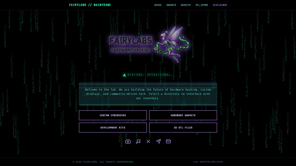 Homepage snapshot at launch