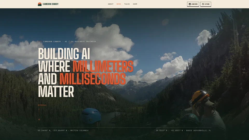 Homepage snapshot at launch