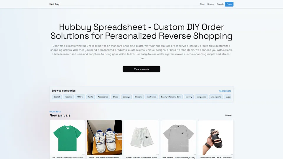 Homepage snapshot at launch
