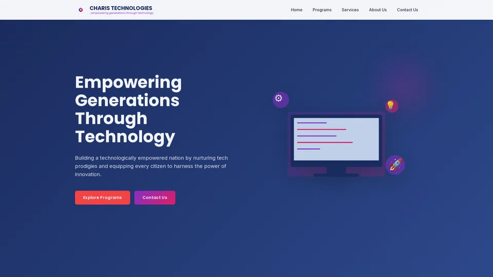 Homepage snapshot at launch
