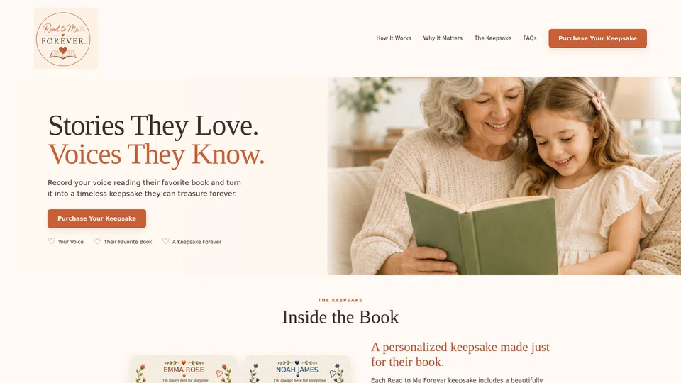 Homepage snapshot at launch