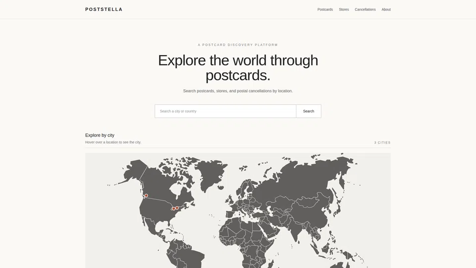 Homepage snapshot at launch