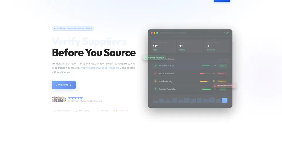 Homepage snapshot at launch