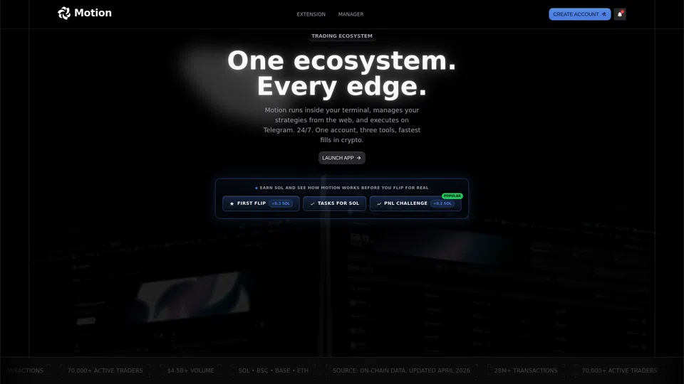 Homepage snapshot at launch