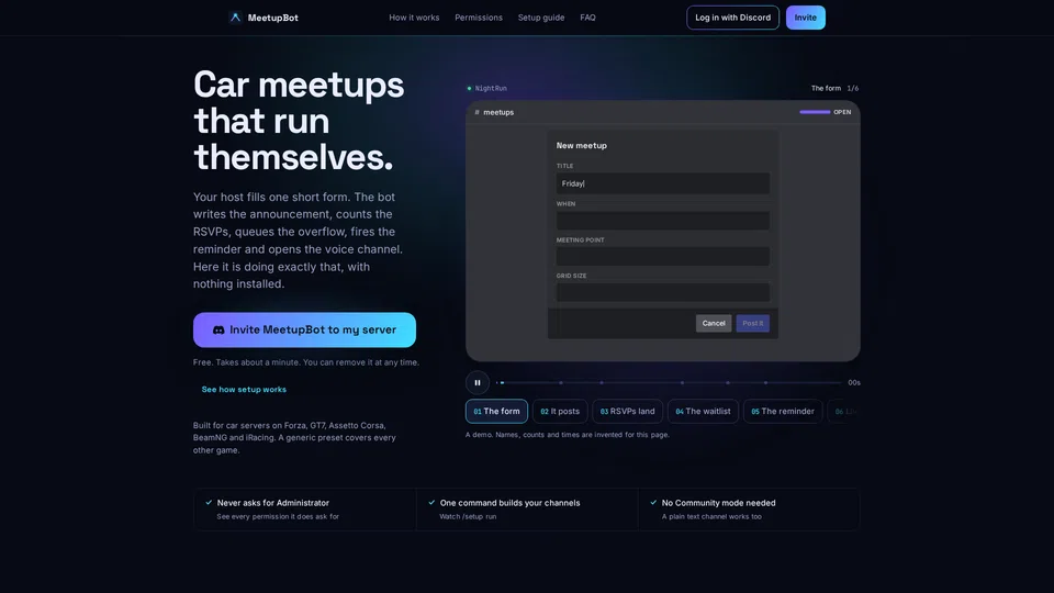 Homepage snapshot at launch