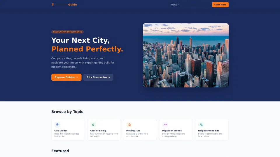 Homepage snapshot at launch