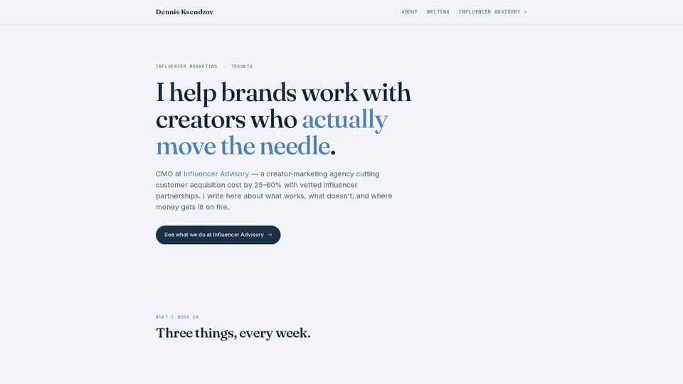Homepage snapshot at launch