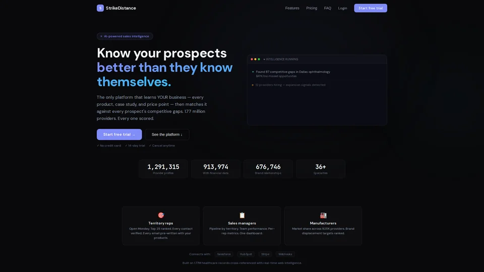 Homepage snapshot at launch