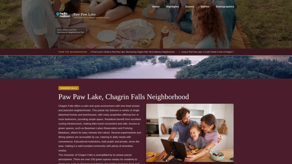 Homepage snapshot at launch