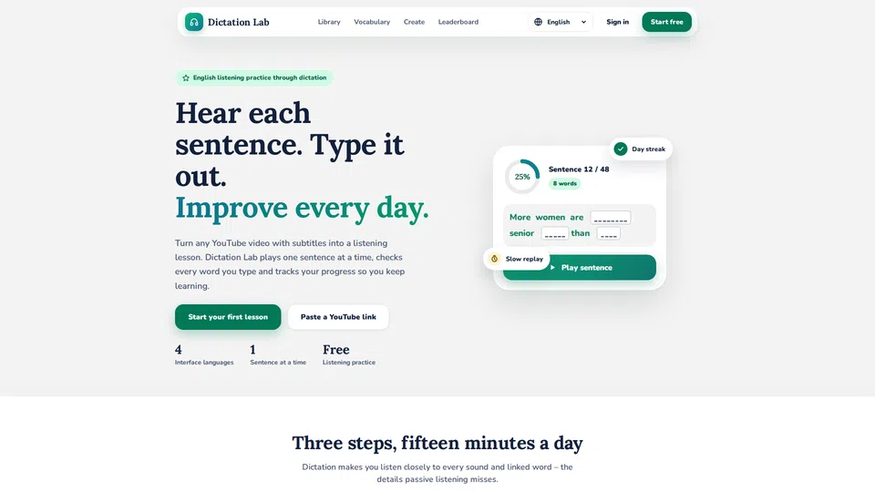 Homepage snapshot at launch