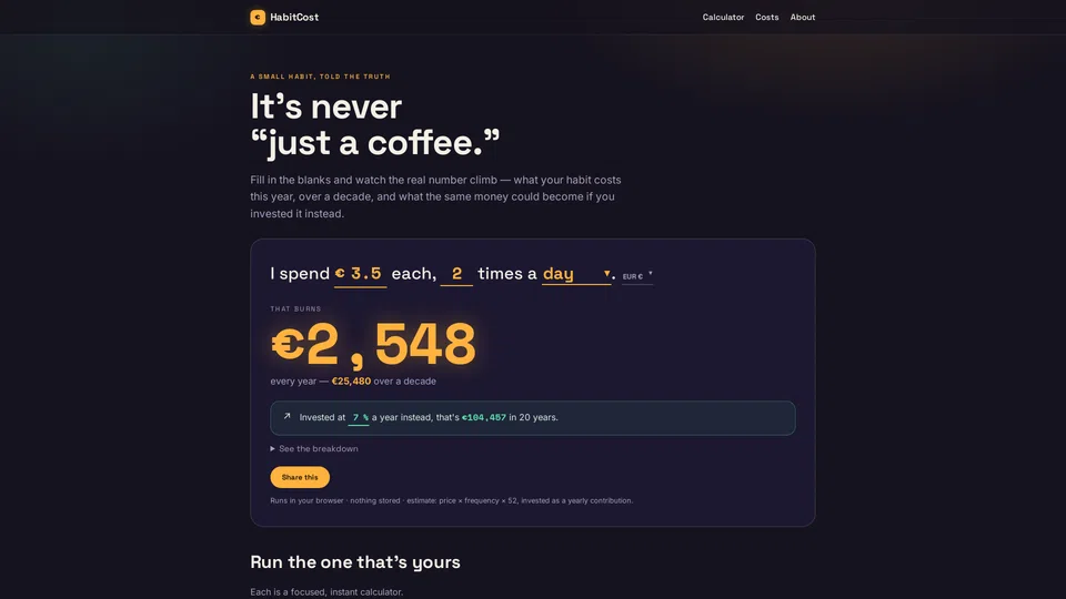 Homepage snapshot at launch