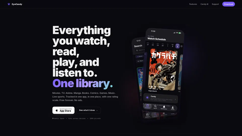 Homepage snapshot at launch