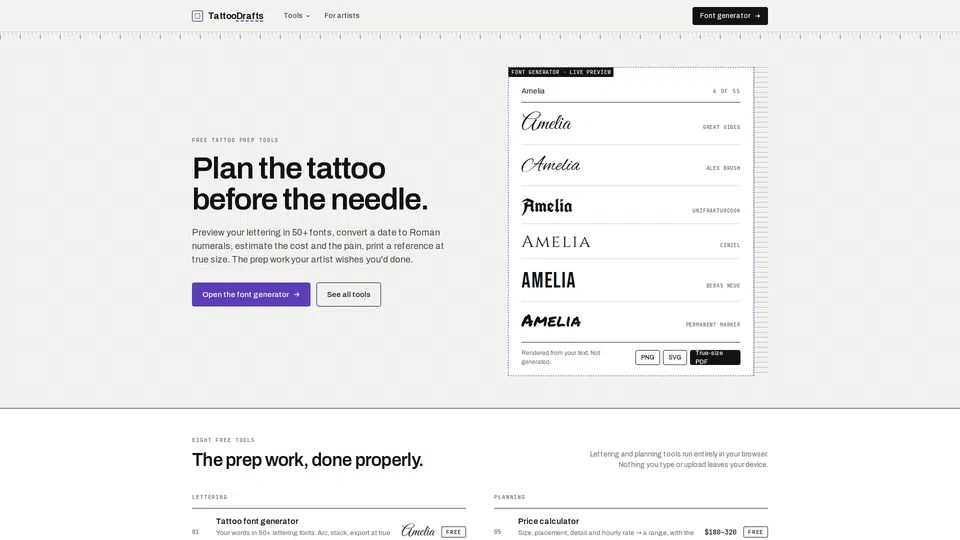 Homepage snapshot at launch
