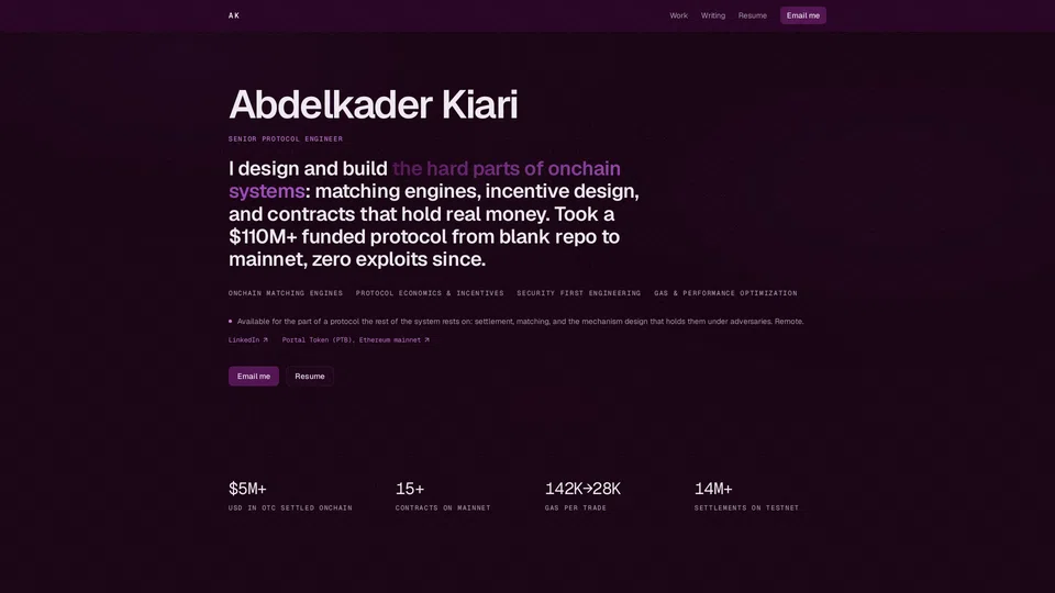 Homepage snapshot at launch