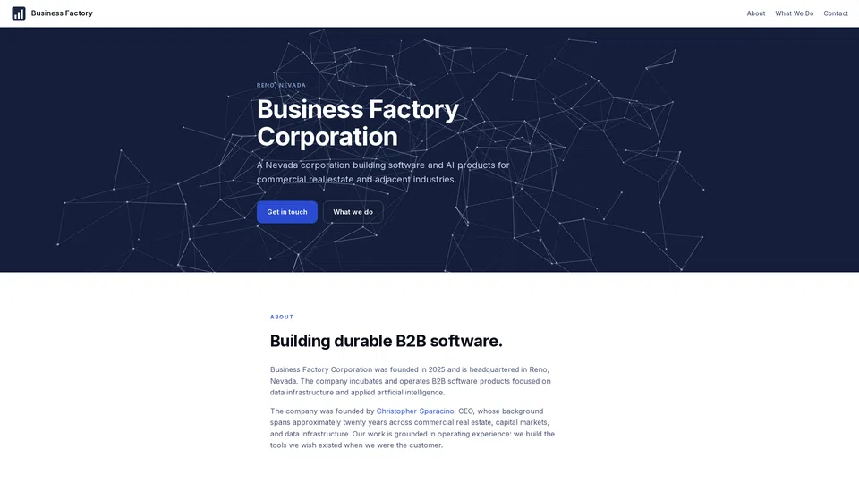 Homepage snapshot at launch