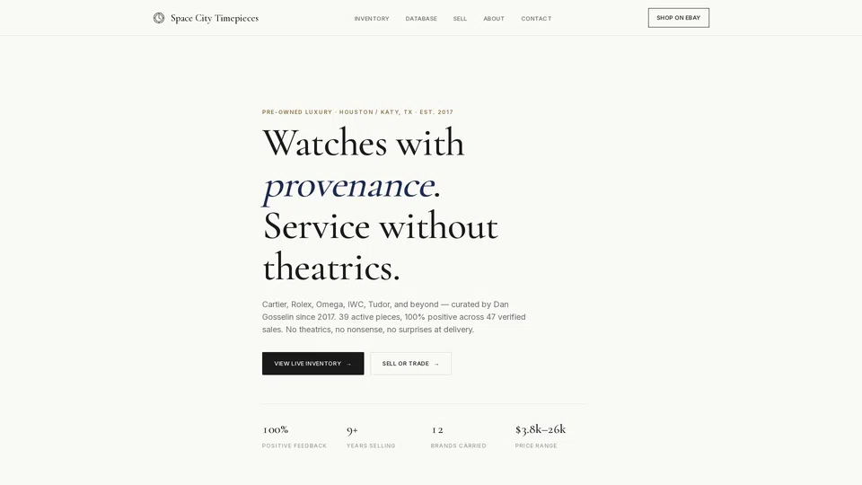 Homepage snapshot at launch