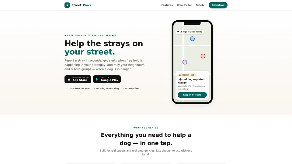 Homepage snapshot at launch