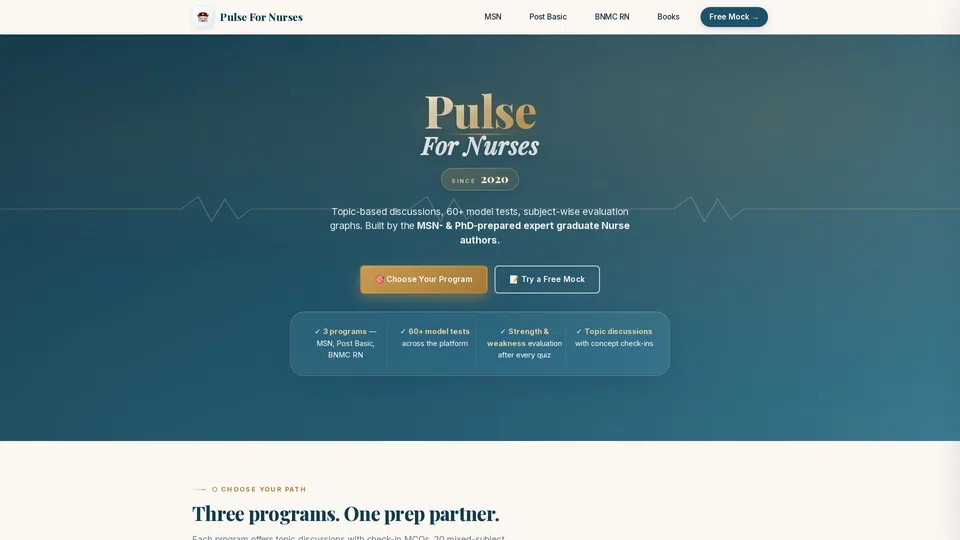 Homepage snapshot at launch