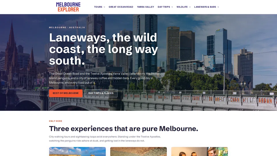 Homepage snapshot at launch