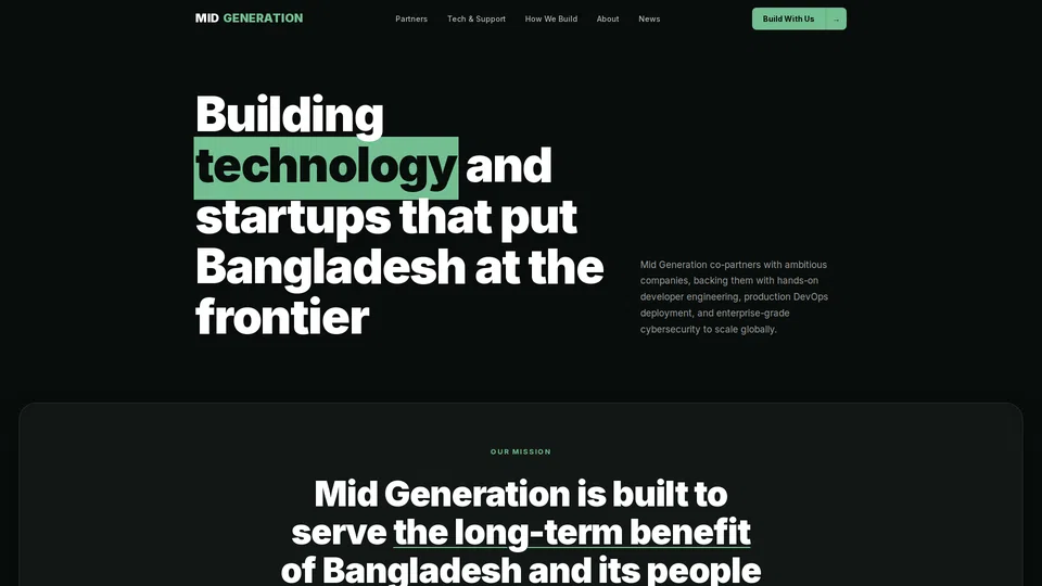 Homepage snapshot at launch