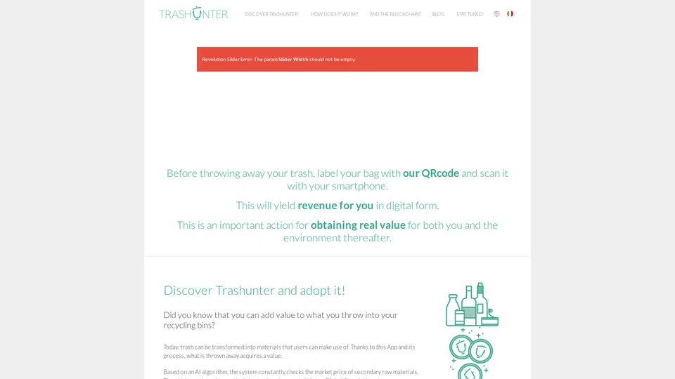 Homepage snapshot at launch