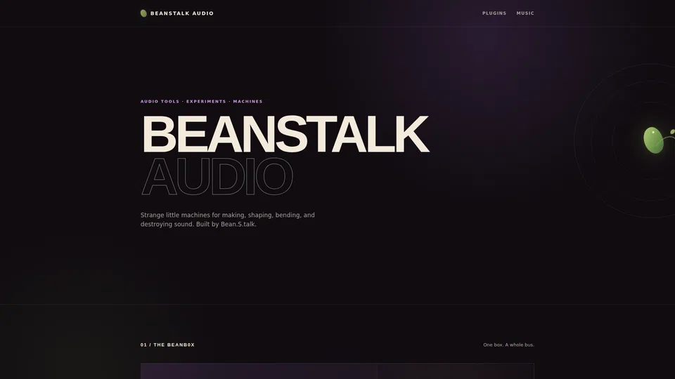 Homepage snapshot at launch