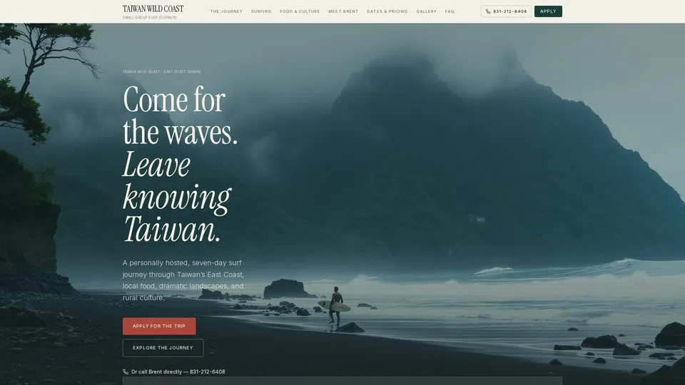 Homepage snapshot at launch