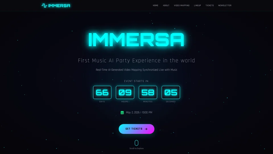 Homepage snapshot at launch