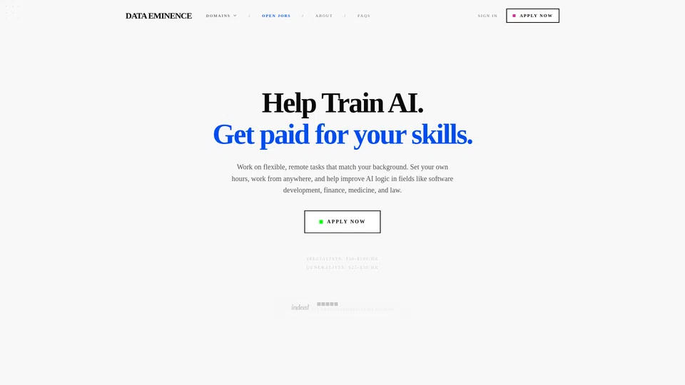Homepage snapshot at launch